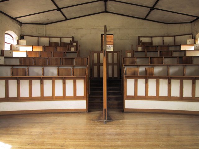 Seperate Prison Booths.  Prisoners were put in these to worship