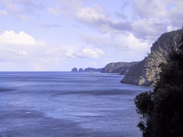 Looking to the south and the rugged coastline.