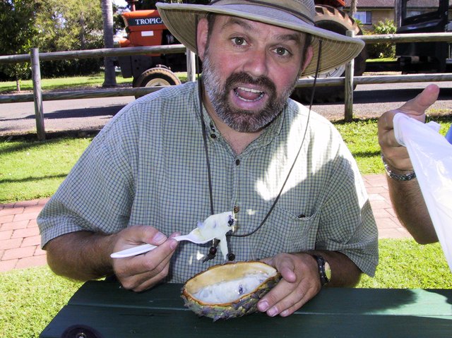 Eating an aibu?  at Tropical Fruit World