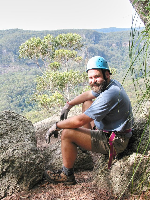 Chris, abseiling