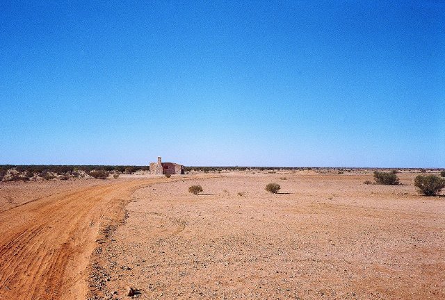 Country near stone house