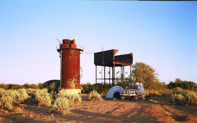 Camp for the night, Beresford Siding, South Australia