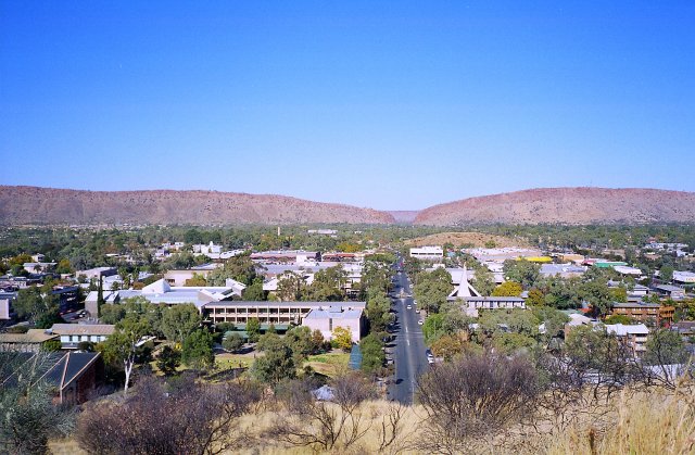 View south over Alice Springs