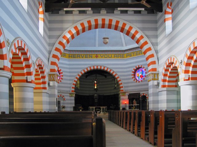 Inside the cathedral in Geraldton, WA.  A nice modern design!