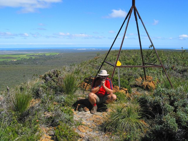 Chris at the top of Mt Lesueur.