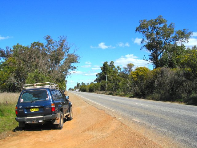 Odometer 125,000km.  About 10km south of Gin Gin, WA