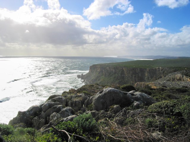 View west along the coast