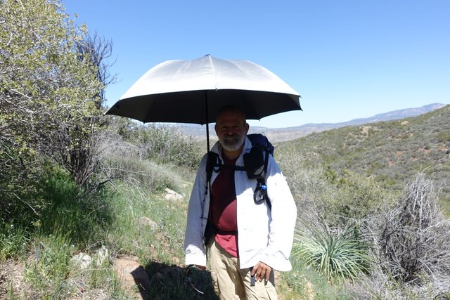 PCT Day 8.  Umbrella deployed