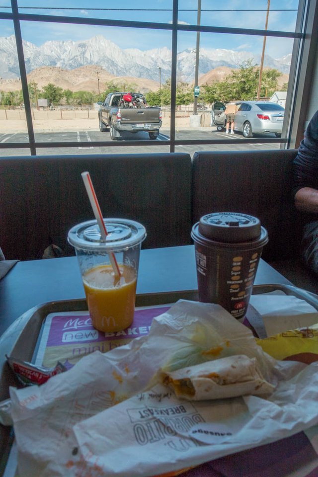 Egg McMuffin with Mt Whitney View