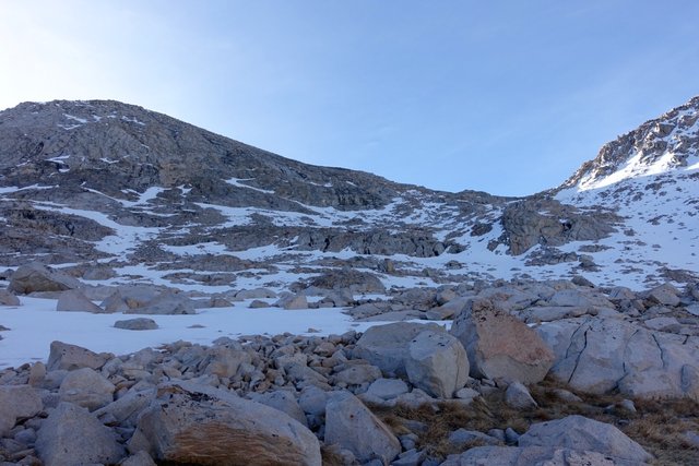 Looking back to north (west) side of Mather Pass, m817