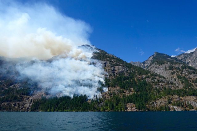 Wolverine Fire from the ferry