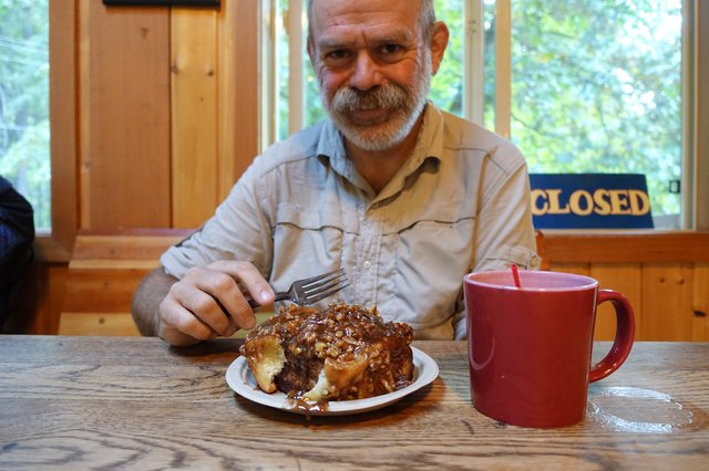 Sticky bun, going down quickly