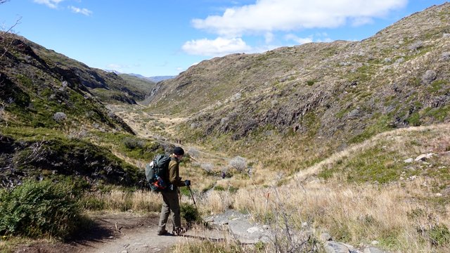 Into the canyon to Paine Grande