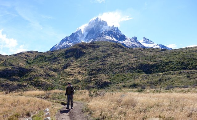 Hiking below Paine Grande