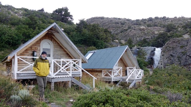 Cabins next to the waterfall