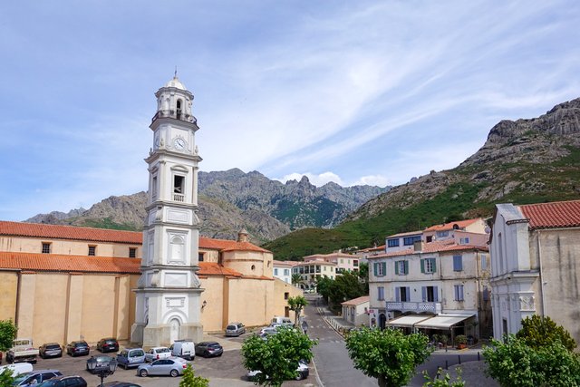 View out the hotel window in Calenzana