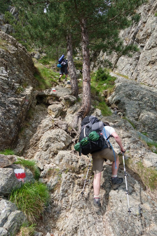 Scrambling up the track