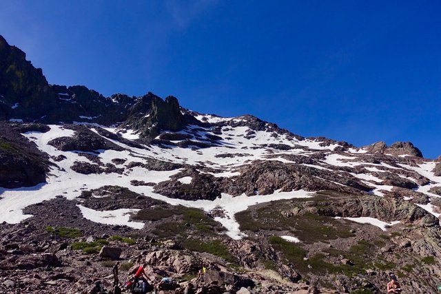 The snow climb in front of us