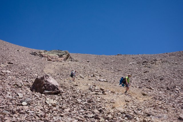 Scree slope down and down and down