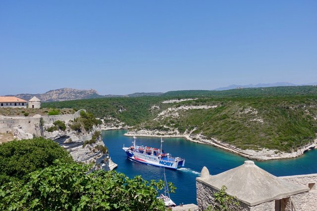 Watching the ferry to Sardinia depart Bonifacio