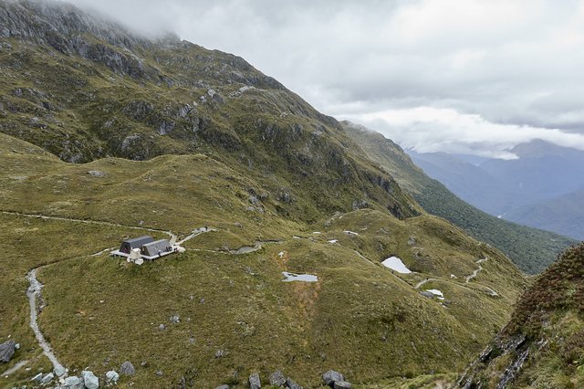 Huts and track