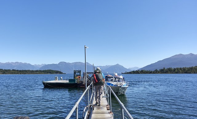 Boat to the start of the track