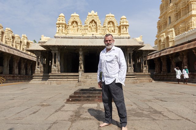 Barefoot in the temple