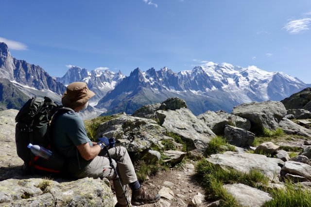 Looking at the Mont Blanc massif