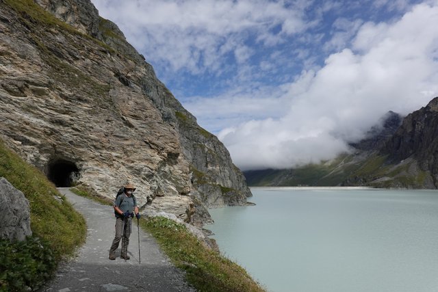 Looking back to the dam