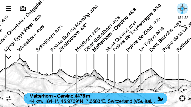 Peaks to the south