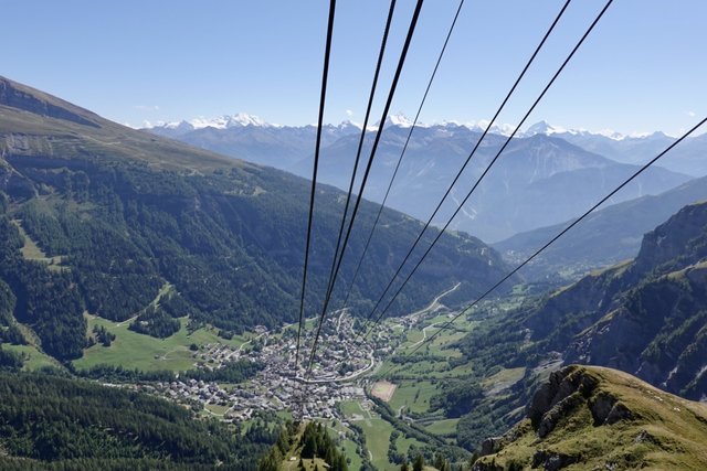 Gemmi Pass gondola looking down