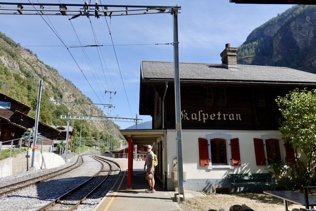 At the train station