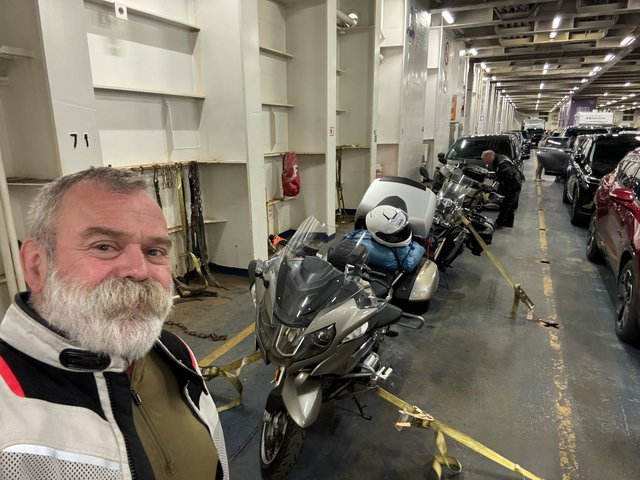 Bike was strapped down and didn't budge on the ferry deck