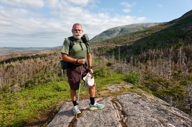 Heading up Gros Morne, past a waterfall