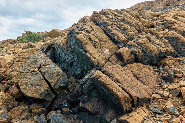 Some places the rocky outcrops are just falling apart