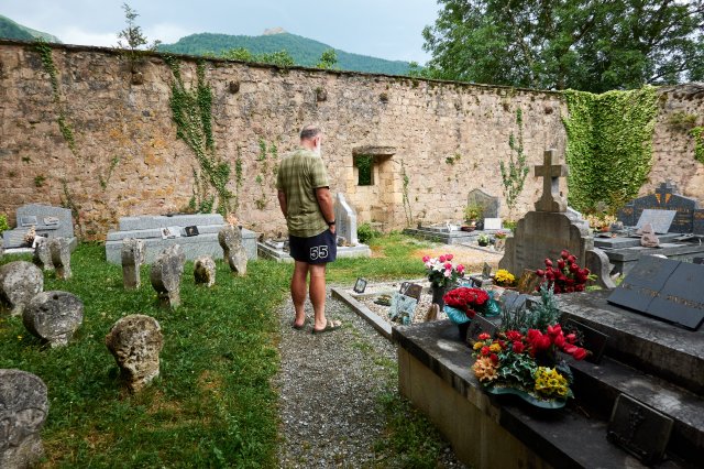 Walking around the cemetery