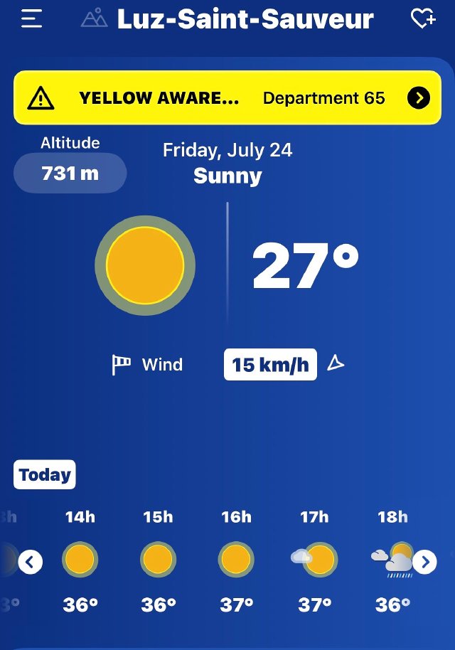 Sunny and hot today