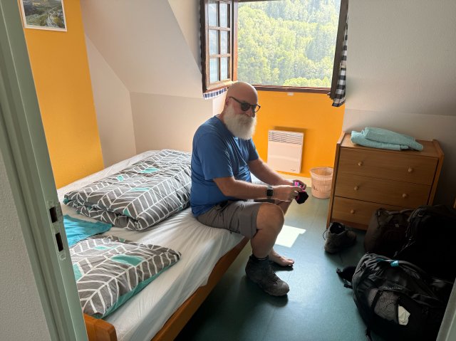 Our room with small bed