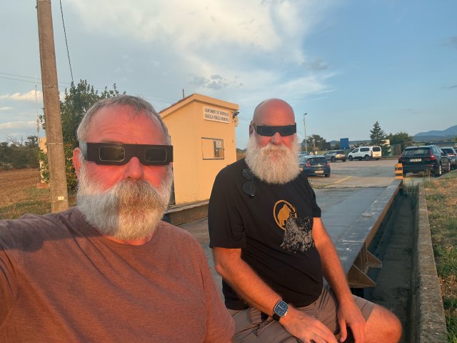 Watcing the eclipse at the town dump