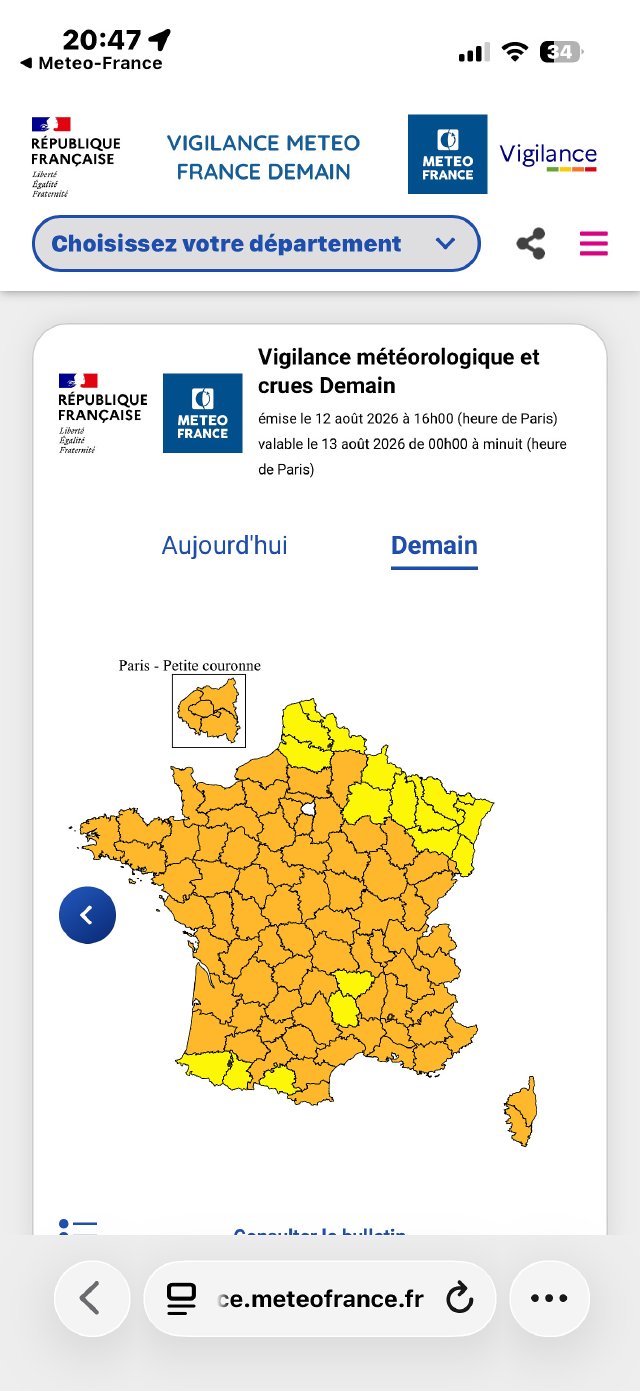 Yes, another orange day (35 to 40C for most of France)